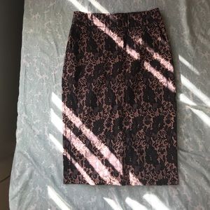 Print pencil skirt with pockets